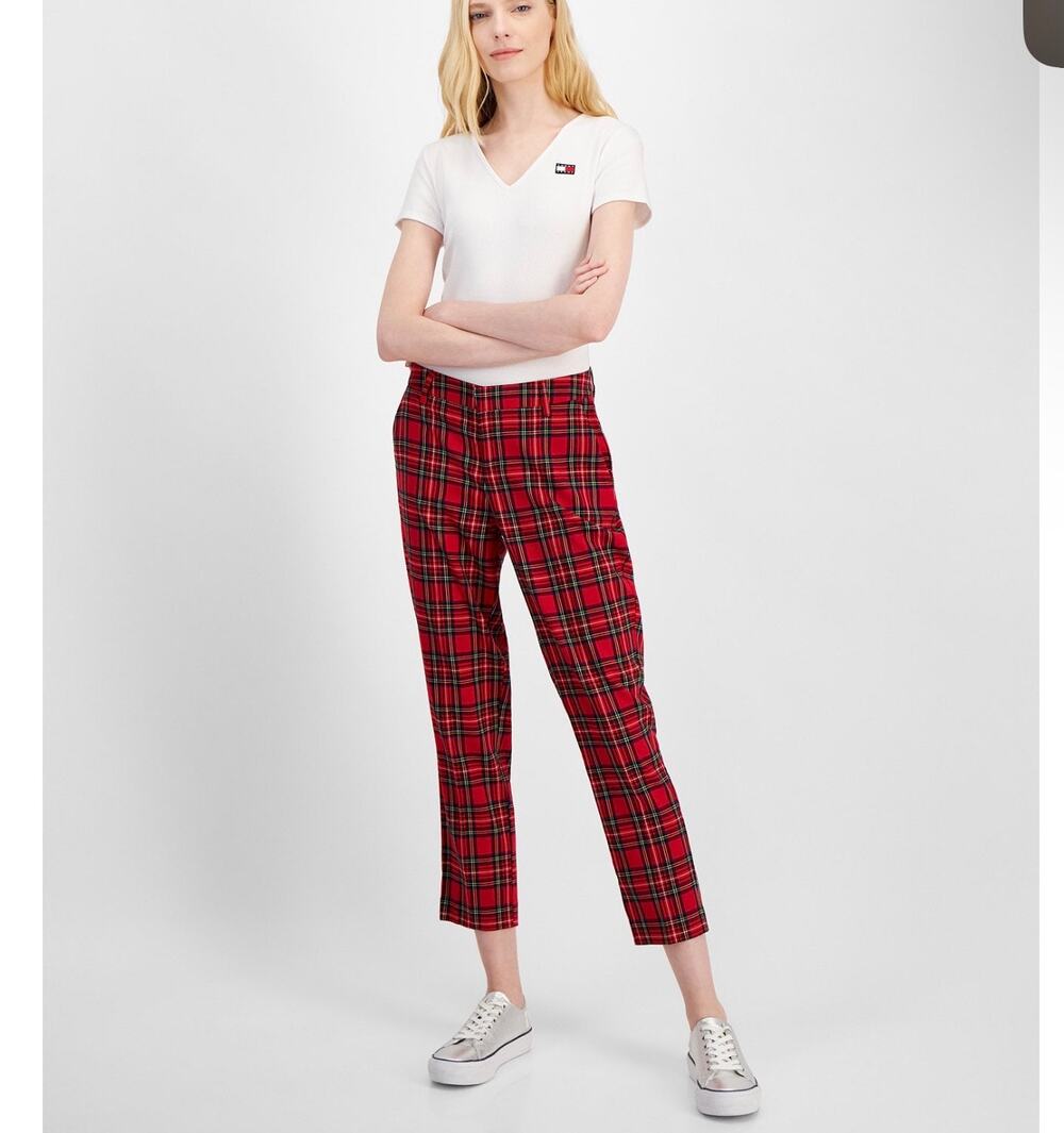 New Tommy Hilfiger Hampton tartan plaid trousers sz 10